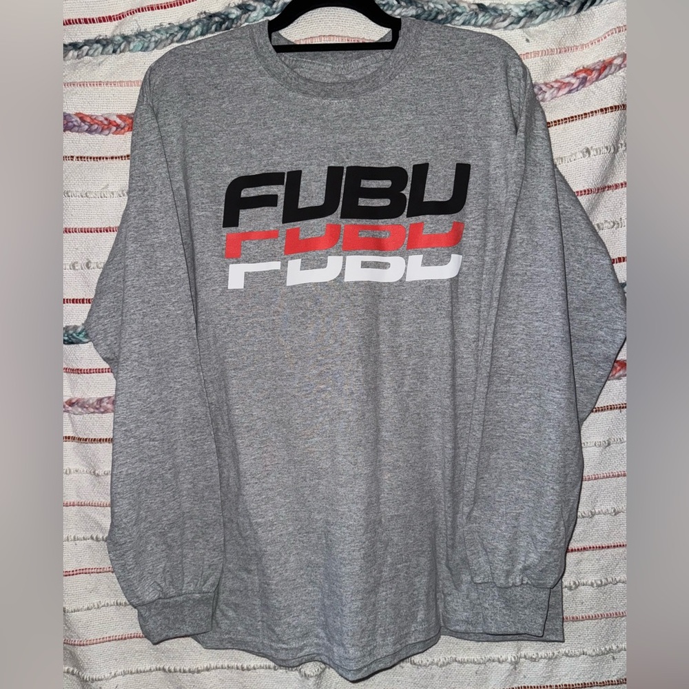 FUBU Gray Long Sleeve T-Shirt - Size Large - NWOT